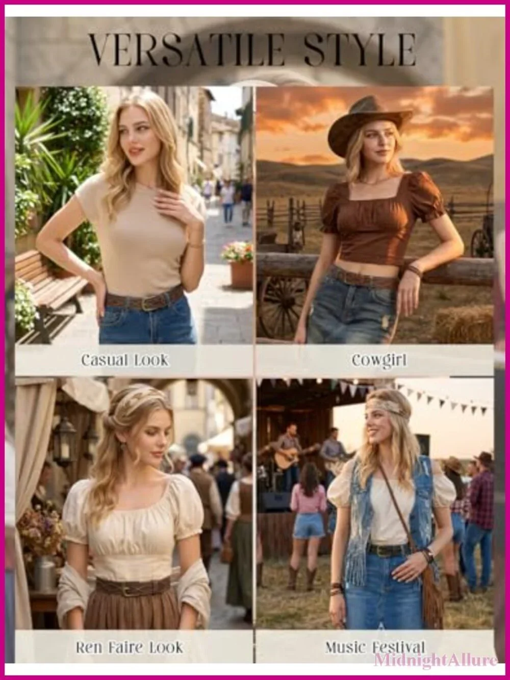 Faux Leather Western Belt Cowgirl Hollow-Out Adjustable Waist
